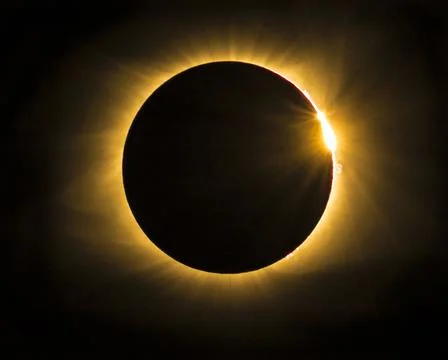 Mesmerizing view of the total solar eclipse Stock Photos