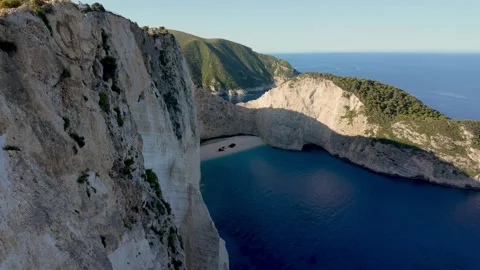 Mesmerizing views of Navagio Beach in Zakynthos, Greece at sunrise Stock Footage 337366834