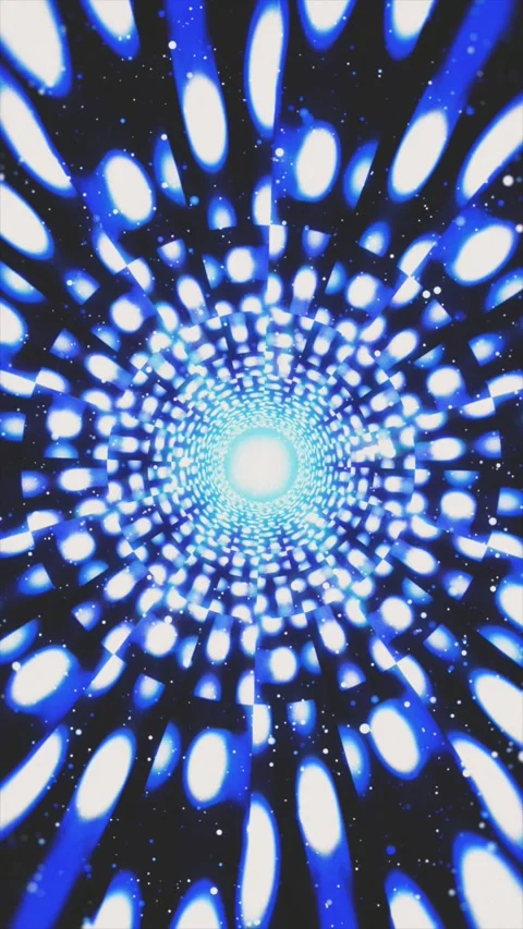 A mesmerizing visual of a glowing blue and white abstract tunnel. 스톡 동영상 330129516