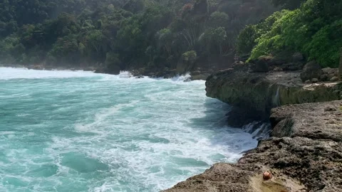 Mesmerizing Waves of South Java: A Coastal Symphony #18 Stock-Footage 246718496