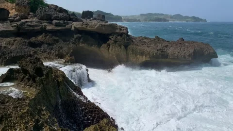 Mesmerizing Waves of South Java: A Coastal Symphony #10 Stock-Footage 246718910