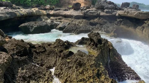 Mesmerizing Waves of South Java: A Coastal Symphony #08 Stock Footage 246718980