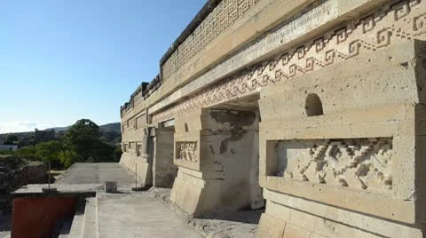 Mesoamerican Palace in Mitla Stock Footage 10734569