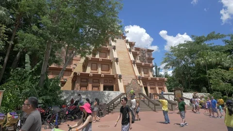 Mesoamerican pyramid at Epcot, Florida Stock Footage 87051607