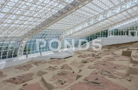 Mesolithic Archaeological site Lepen Whirl, between 9500/7200-6000 BC., visit Stock Photos