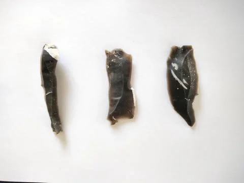 Mesolithic flint blades Stock Photos