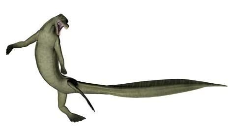 Mesosaurus dinosaur - 3D render Stock Illustration