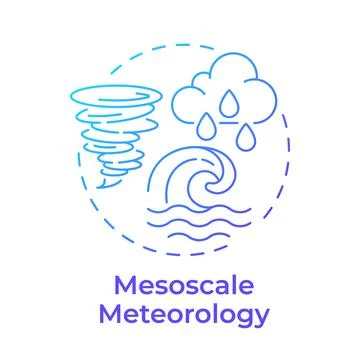 Mesoscale meteorology blue gradient concept icon Stock Illustration