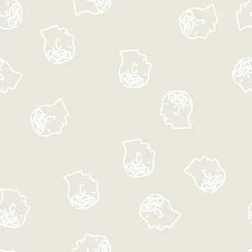 Mess in head line vector seamless pattern Stock Illustration