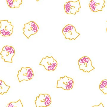 Mess in head vector seamless pattern Stock Illustration