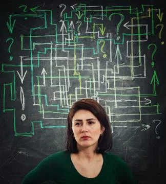 Mess question maze Stock Photos