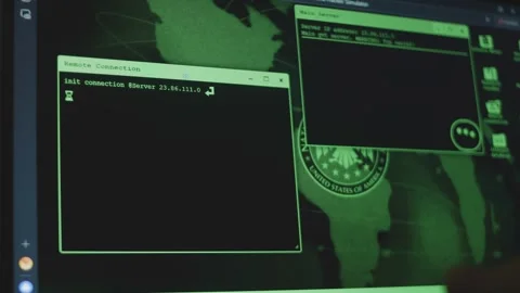 Message Access denied written on laptop screen, server blocking hacking attempt Stock Footage 272593634