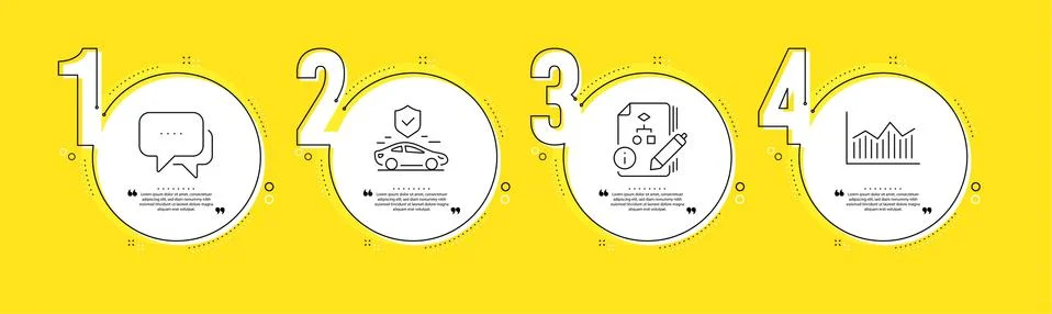 Message, Algorithm and Transport insurance icons set. Money diagram sign. Chat イラスト素材