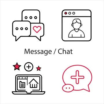 Message and chat icons set Stock Illustration