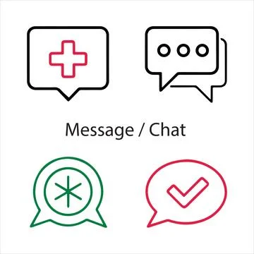 Message and chat icons set vector Stock Illustration