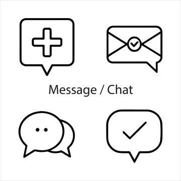 Message and chat icons set vector eps Stock Illustration