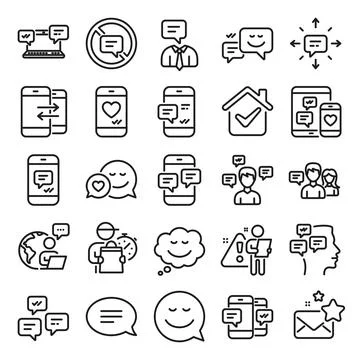 Message and Communication icons. Group chat. Vector Illustrazione stock