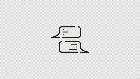 Message animation featuring minimalist outline speech bubble icons and deco.. Vidéo 341834456