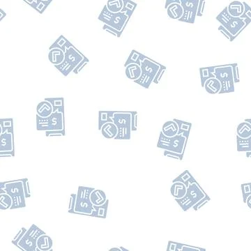 Message approved payment glyph seamless pattern Stock Illustration