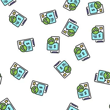 Message approved payment vector seamless pattern Stock Illustration