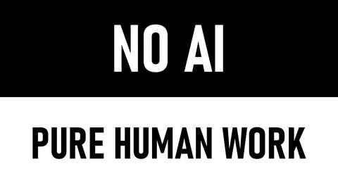 Message to artificial intelligence "NO AI, Pure Human Work" illustration Stock Illustration