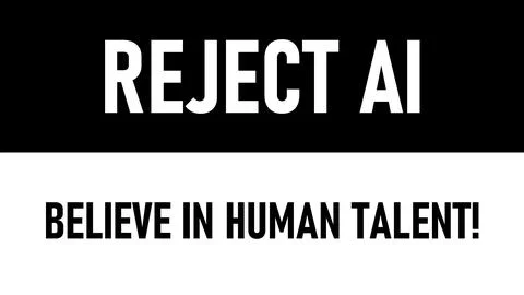 Message to artificial intelligence "Reject AI" illustration Stock Illustration