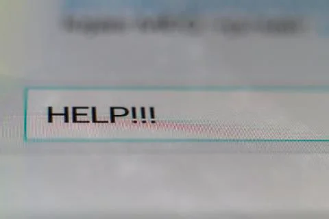 Message asking for help on the mobile phone Stock Photos