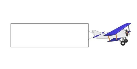 Message banner plane. Advertisement templete. Vector graphic illustration Stock Illustration