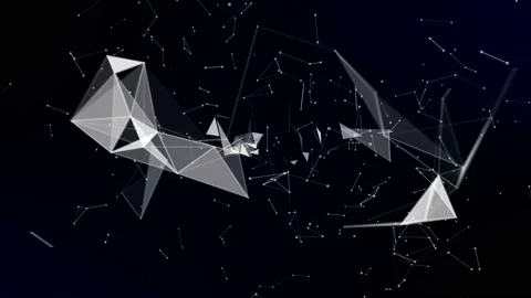 Message being formed by revolving particles. Futuristic structure of plexus Stock Footage 94058886