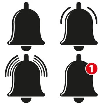 Message bell icon. Vector bells and alerts for counteracting offers of alarm  Stock Illustration