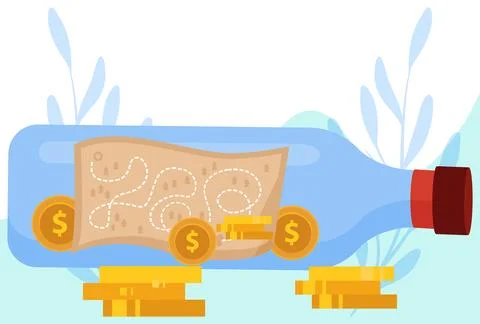 Message in a Bottle Concept Illustration Illustrazione stock