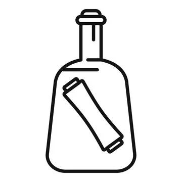 Message in a bottle drawing depicting communication and adventure イラスト素材