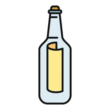 Message in bottle finding communication or help Illustrazione stock