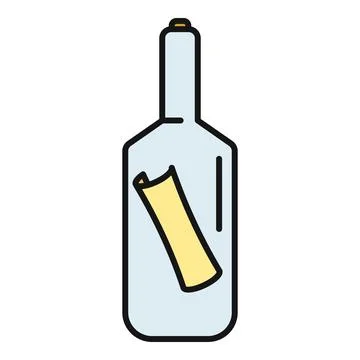 Message in bottle finding concept icon 스톡 일러스트