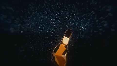 Message in a bottle floating in dark ocean at night — 4K cinematic loop Stock Footage 320625567