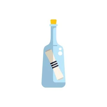 Message in a bottle floating in the ocean waves Stockillustratie
