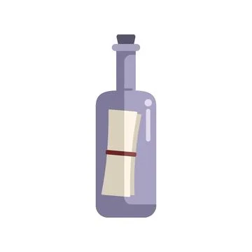 Message in a bottle floating on the ocean waves of time Stockillustratie