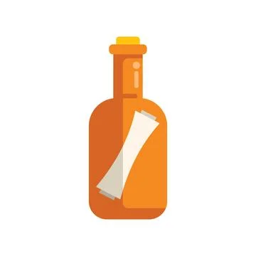Message in a bottle floating on the sea of communication Stock Illustration