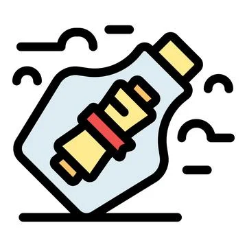 Message in a bottle floating on water conveys important information Stockillustratie