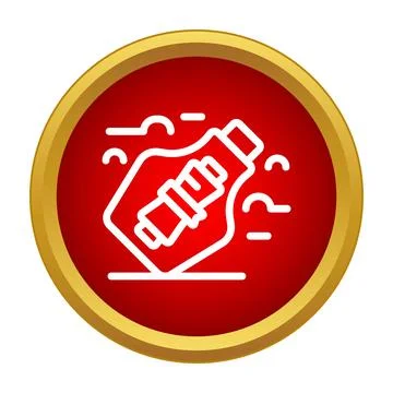 Message in a bottle floating on water icon Stock Illustration