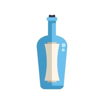 Message in a bottle floating on water Stock Illustration