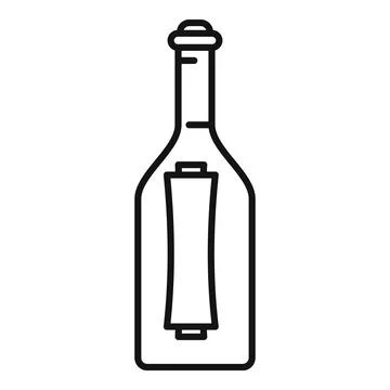 Message in a bottle icon representing communication and seafaring adventure Stock Illustration