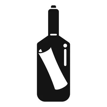 Message in a bottle icon showing communication and seafaring Stock Illustration