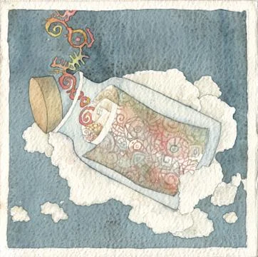 Message in a Bottle 스톡 일러스트