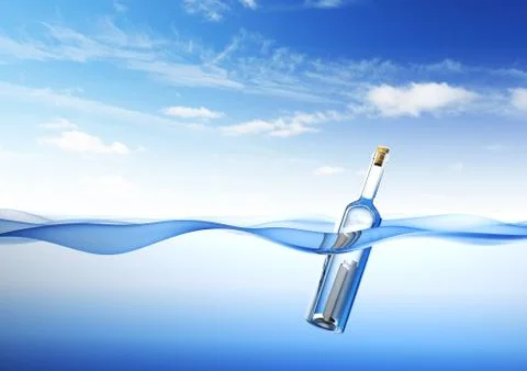 Message in a Bottle Stock Illustration