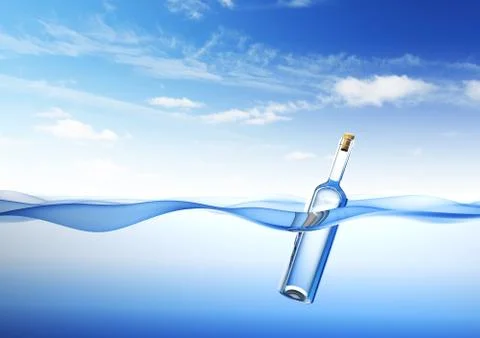 Message in a Bottle Stock Illustration