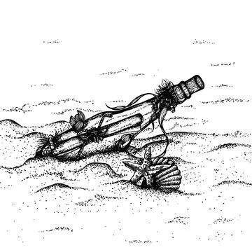 Message in a bottle Stock Illustration