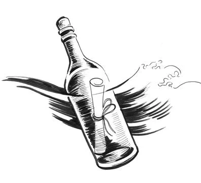 Message in the bottle Illustrazione stock