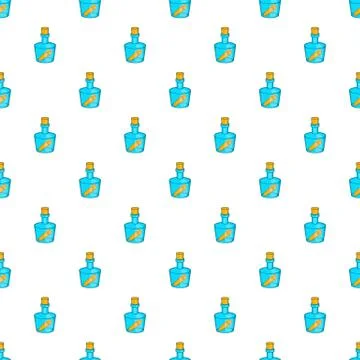 Message in bottle pattern, cartoon style Stock Illustration