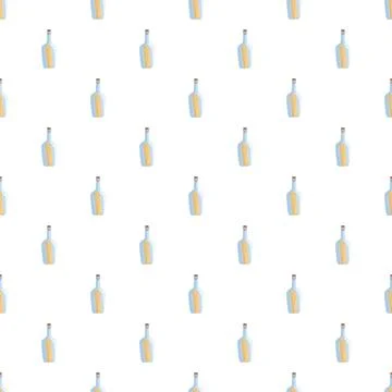 Message in a bottle pattern creating a seamless background Illustrazione stock